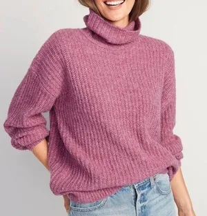 Old Navy Shaker-Stitch Tunic-Length Turtleneck Sweater thumbnail 1