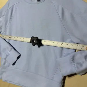 Yogalicious Light Blue Crewneck Sweatshirt Size S Oversized Pullover Athleisure thumbnail 5
