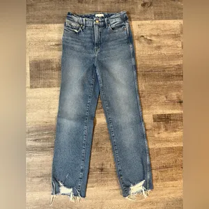 GOOD AMERICAN Good Curve Straight Leg Jeans in Blue 313 thumbnail 4