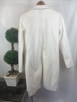 Joie Ivory Open Front Long Sleeve Trench Coat NEW M thumbnail 2
