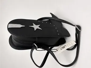 DS Black Cowboy Boot-Shaped Crossbody Bag with Star Accent thumbnail 5