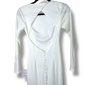 NEW Lulus Luxe Bridal Eloquent Endearment White Backless Maxi Wedding Dress thumbnail 8