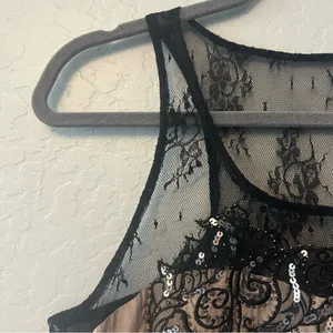 Miss Me silk blend sequined lace peplum babydoll tank blouse size medium y2k thumbnail 5