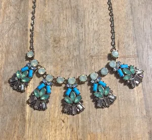 Statement Rhinestone Necklace Blue thumbnail 2