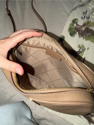 Michael Kors Tan Saffiano Leather Crossbody with Gold Logo thumbnail 11