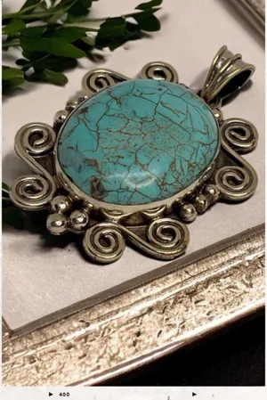 Boutique Howlite pendant from India. Gorgeous stone to slip on your favorite necklace! thumbnail 1