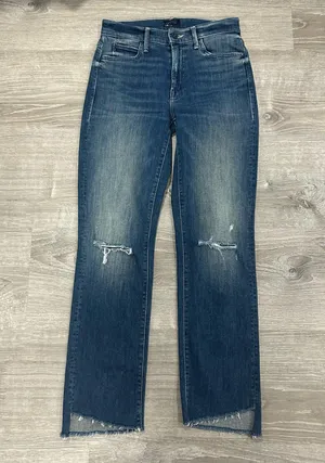 MOTHER Rascal Ankle Straight Leg Fray Field of Dreams Jeans Size 25 thumbnail 1
