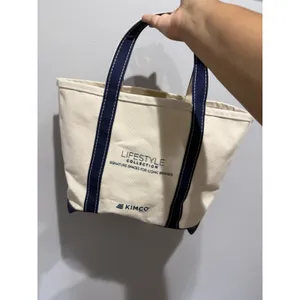 L.L.Bean Boat and Tote Canvas Bag Navy Natural Made in USA READ T thumbnail 2