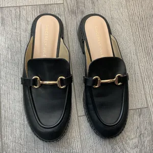 Sincerely Jules Ragu Black Lug Sole Horsebit Mule Loafers Womens 9M thumbnail 3