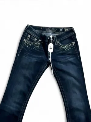 Miss Me Dark Indigo Boot Cut Jeans with Rhinestone Pockets thumbnail 5