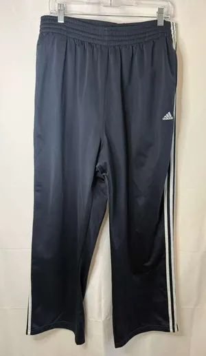 Adidas Baggy 3 Stripes Track Pants in Navy Blue Wide Leg Women's sz. XL thumbnail 1