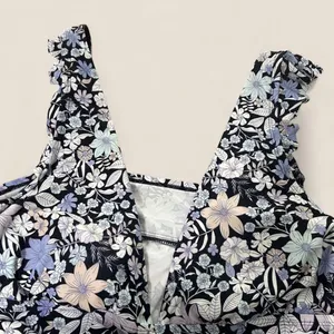 Source Unknown Tankini bikini set | Micro floral colorful ruffle purple Size XXL thumbnail 5