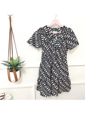 Anthropologie Somerset Mini Dress in Blue Geometric Short Size S thumbnail 4