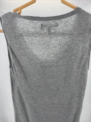 Tex by Max Azria Sleeveless Gray Henley Tank Top S cotton modal neutral layering thumbnail 7