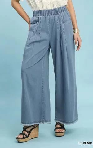Umgee Stone Washed Wide Leg Pants -‎ Small thumbnail 1