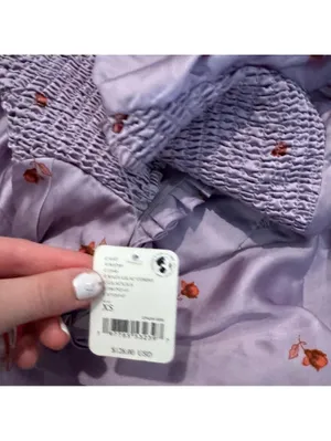 NWT Intimately Free People On My Own Printed Midi Dress in Lilac Combo Small thumbnail 6