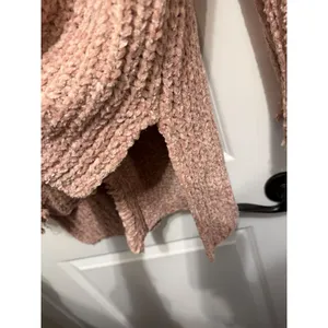 POL‎ Chenille Pom Pom Hoodie Distressed Knit Sweater Pink Size Medium thumbnail 6