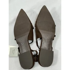 Womans New A New Day Twiggy Strappy Sling back Flats Size 6 Brown Pointed Toe thumbnail 4