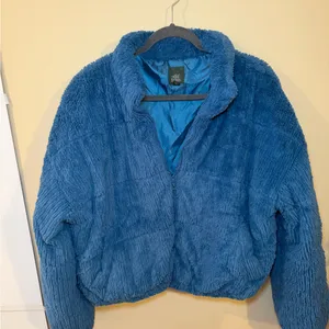 Wild Fable Deep Blue Teddy Jacket thumbnail 1