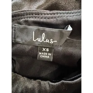 Lulus‎ Fabulous Encounters Black Satin Long Sleeve Midi Dress XS Party Cocktail thumbnail 8