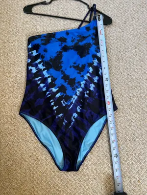 Aerie One Shoulder Blue Full Coverage swimsuit size medium thumbnail 8