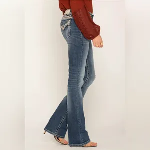 Jeans Lightly Loved Worn Once. Beautiful Pearls, Rhinestones, Sequins thumbnail 3