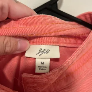 Womens J.JILL Mandarin Collar Jacket Salmon Color Tencell Embroidered SZ Medium thumbnail 2