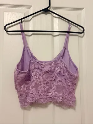 Lavender Lace Bralette Cami with Adjustable Straps Purple thumbnail 3
