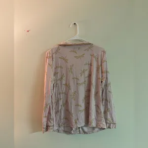 BH PJs Pink Dragonfly Pajama Top Button Front Size medium thumbnail 2