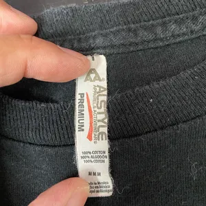 Alstyle Black Cotton Tee with Tag Detail thumbnail 3