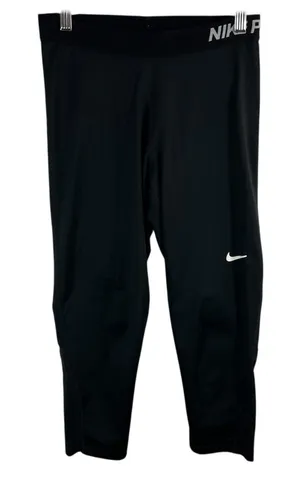 Nike Pro Dri-FIT Womens Black Cropped Leggings Athletic‎ Training Tights Size M thumbnail 1