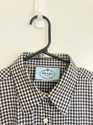 Prada Fall 2013 Gingham Black & White Shirt Dress thumbnail 2