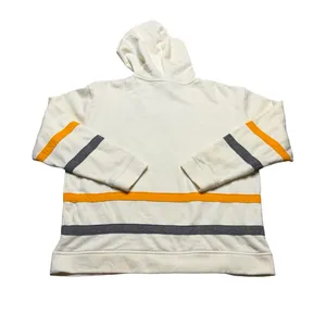 🏒 Nashville Predators‎ Striped Sleeve Hoodie Cream NHL Pullover Large 🏒 thumbnail 4