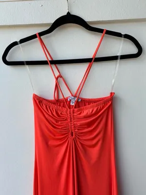 Sincerely Jules Orange maxi dress with cami halter straps thumbnail 5