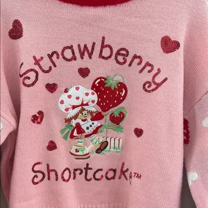 Pink Strawberry Shortcake Sweater Size M thumbnail 4