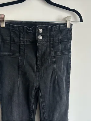 Free People We the Free Jayde Flare Jeans in Onyx thumbnail 8