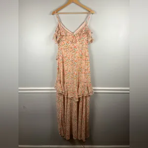 ASTR the Label Pemberly Dress in Peach Orange Floral high low size medium thumbnail 8