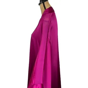 Victoria's Secret Hot Pink Satin Kimono Robe Mesh Detail Missing Belt Size‎ XS/S thumbnail 3