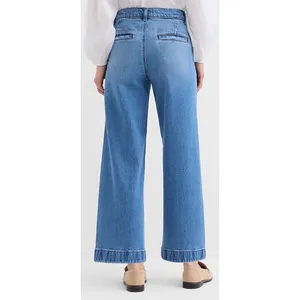 Loft Palmer Wide Leg Jeans Medium Wash High‎ Rise Patch Pocket measures sz 29 thumbnail 2