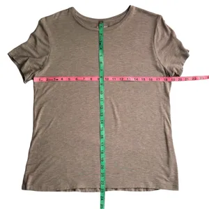 Beige Brown Soft Spun Short Sleeve Basic Crewneck Tee Womens Large Nine West Top thumbnail 5