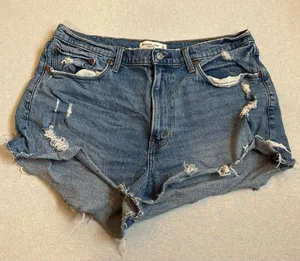 Abercrombie The Mom Short High Rise Denim Shorts thumbnail 1