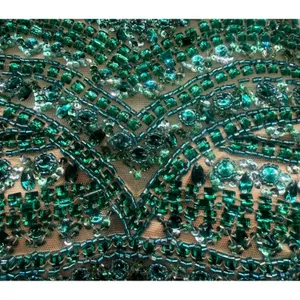NWT Sherri Hill‎ 50096 Jade Beaded Halter Crop Top & Chiffon Skirt Set Size 2 thumbnail 6