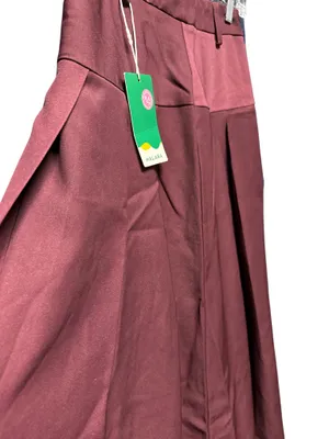 Halara Maroon Wide-Leg Pleated Pants XS High Waist Cozy Chic Retro Streetwear thumbnail 4