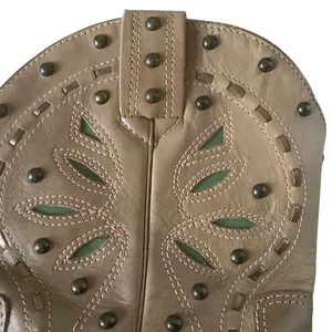 Women’s western cowboy boots embroidered leather with studs Sz 10 made in Italy thumbnail 13