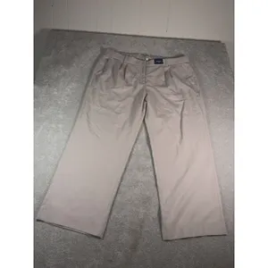 NWT abercrombie beige wide leg dress pants pleated 35/20R Curve Love Plus Sloane thumbnail 3