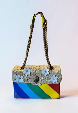 Kurt Geiger Rainbow Tweed Flower Chain Shoulder Bag thumbnail 1