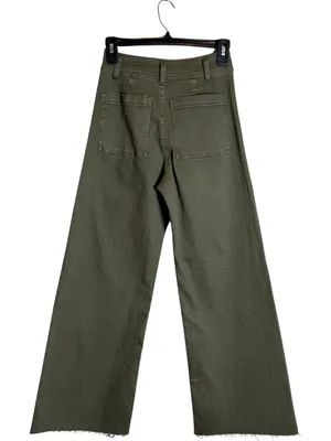 Miou Muse Wide Leg Denim Jeans Women's Small Faded Olive Raw Hem Festival NWOT thumbnail 6