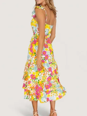 NWT Women’s Baltic Born Dani Ruffle Tiered Midi Dress | Multi Floral Size M thumbnail 5