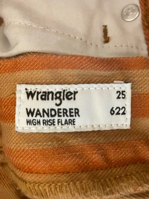 Wrangler Wanderer 622 High Rise Flare Jeans Orange Striped Size 25 thumbnail 7