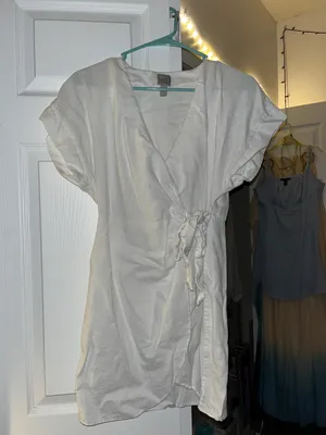 ASOS White Wrap Dress thumbnail 1